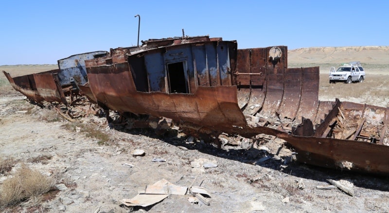 First ship is on Aral Sea.