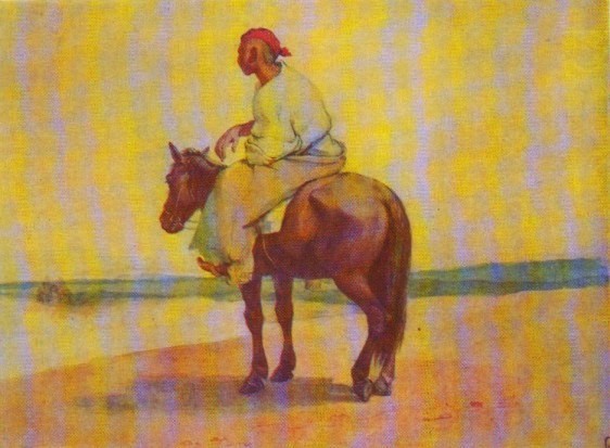Киргиз на коне. Акварель. Рисунок Тараса Шевченко. 1848 - 1849 годы.