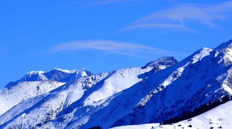 View of Talgar peak 4978.9 meters above sea level.