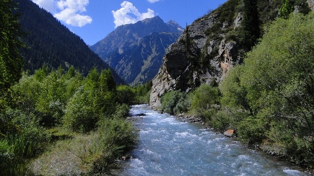 The River Issyk above lake Issyk.