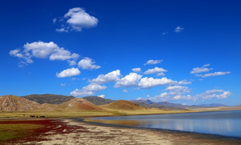 Lake Tuzkol in Almaty region.