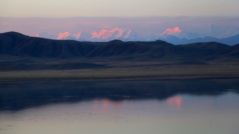 The lake Tuzkol in Kazkakhstan.