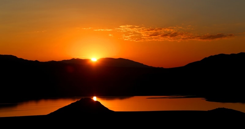 The lake Tuzkol in Kazkakhstan.