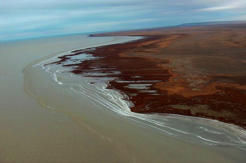 The Coastal line Big Aral Sea.