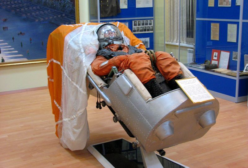 Экспонаты в музее космонавтики на космодроме Байконур.