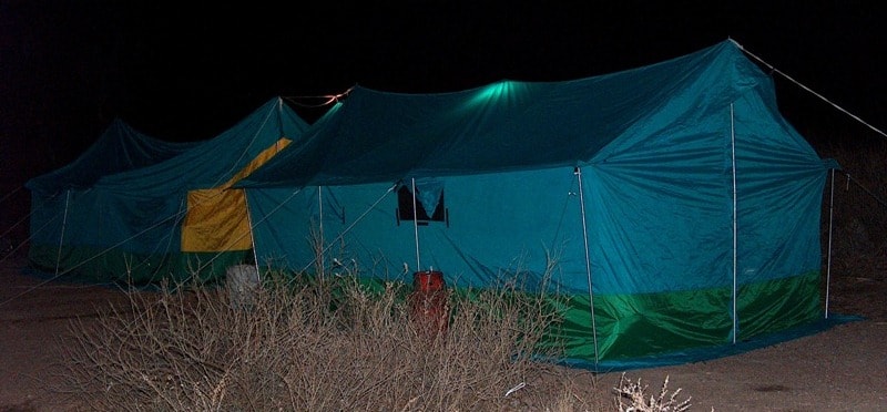 Tent for kitchen and the dining.