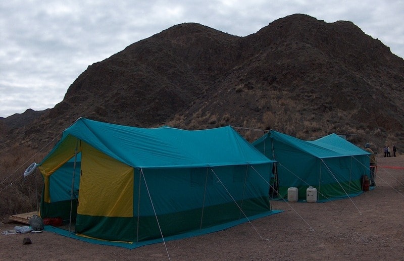 Tent for kitchen and the dining.