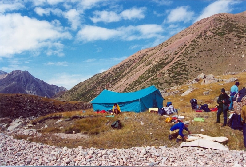 Tent for kitchen and the dining.