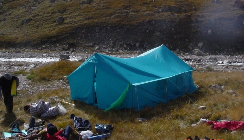 Tent for kitchen and the dining.