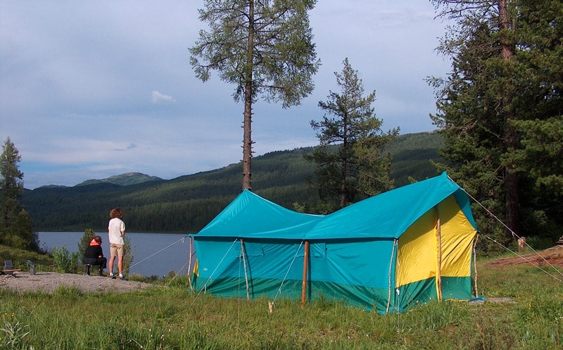 Tent for kitchen and the dining.