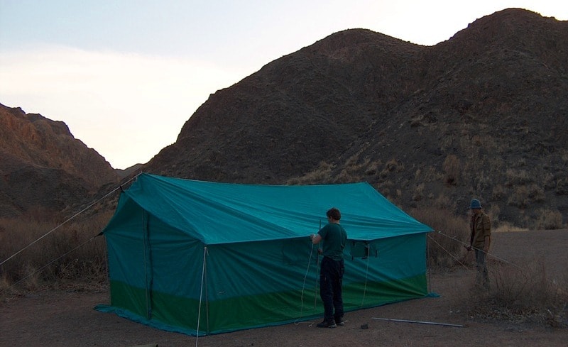 Tent for kitchen and the dining.