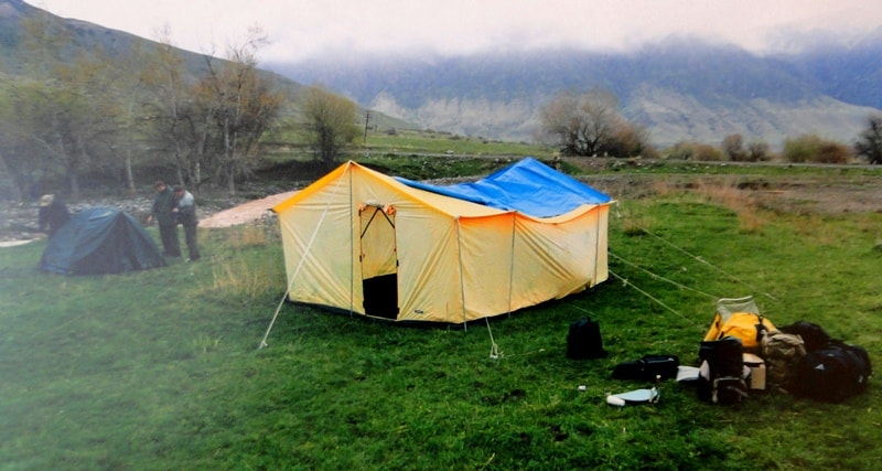 Tent for kitchen and the dining.