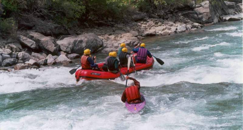 The rafting on the river Chilik. Bartogay a canyon.