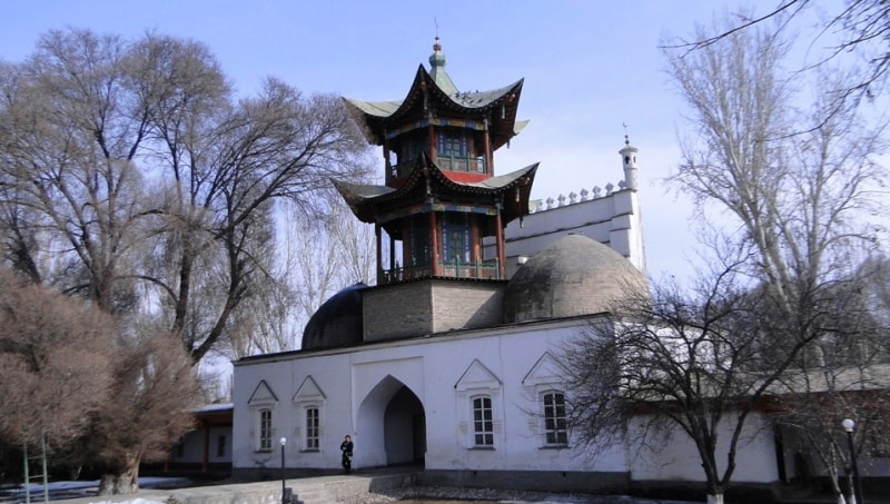 Dungan a mosque-museum in the town of Zharkent.