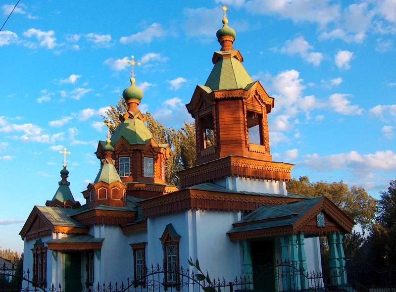 Town orthodox temple in the town of Zharkent.