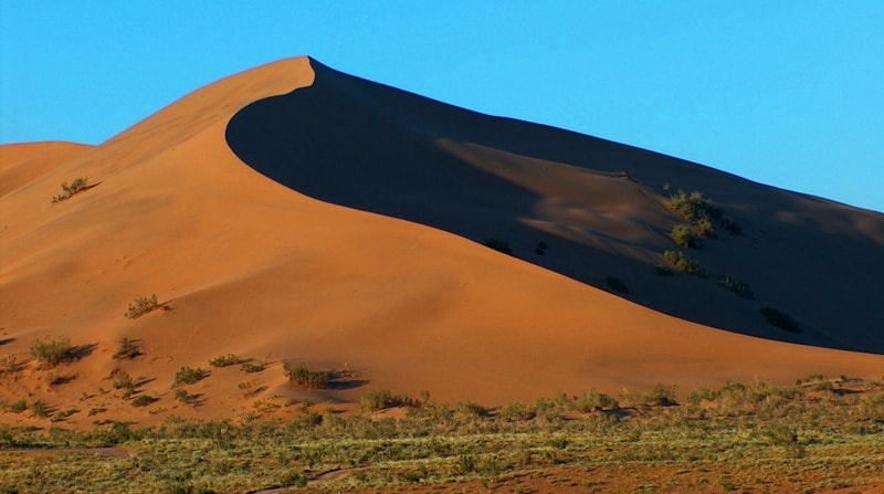 Singing dune in Altyn-Emel national park.