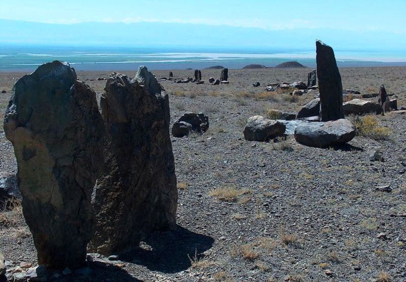 Besshatyr burial mounds in Altyn-Emel national park.