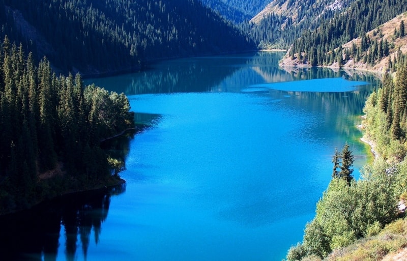 The first lake Kolsai. Kolsai national park.