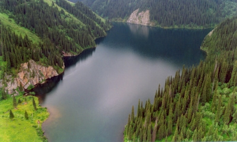 The second lake Kolsai. Kolsai national park.