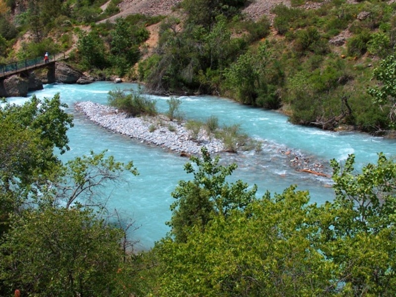The river Aksu in Aksu-Zhabagly reserve. 