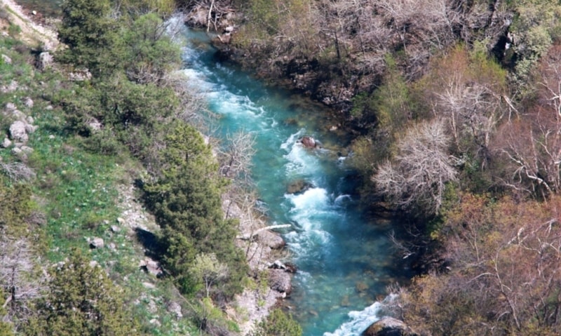 The river Aksu in Aksu-Zhabagly reserve. 