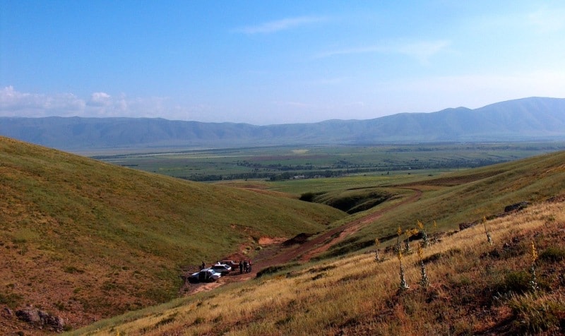 Valley arond Aksu-Zhabagly reserve.