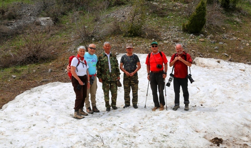 Группа туристов из Австрии в ущелье Киши-Каинды. В апреле 2017 года.