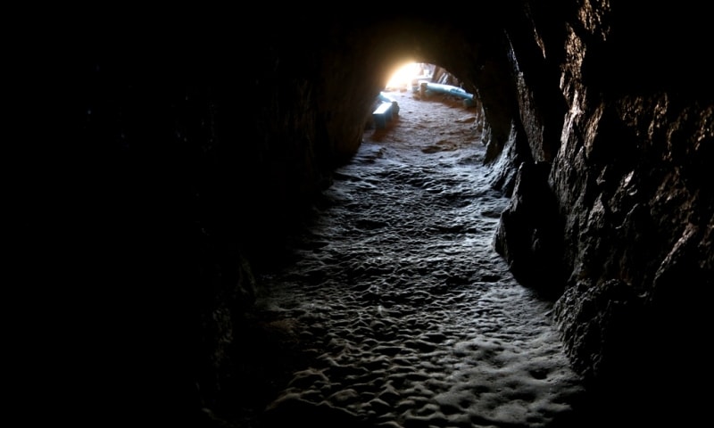 Aulie-Tas a cave in park Bayanaul.