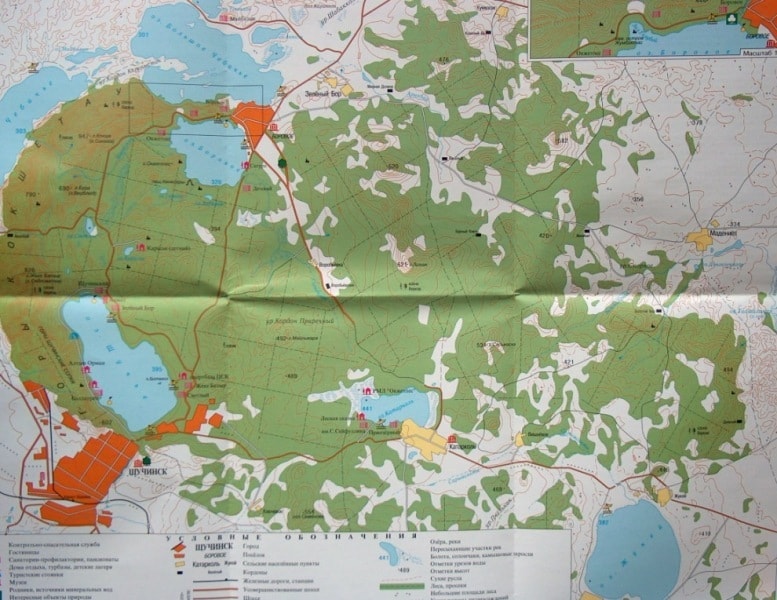 Схема национального природного парка Боровое.