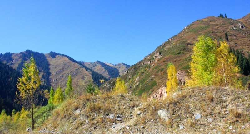 Issyk gorge in Zailiskiy Ala-Tau mountains.