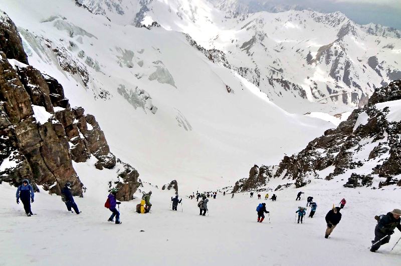 Climbing on peak of 28 heroes of Panfilov's.