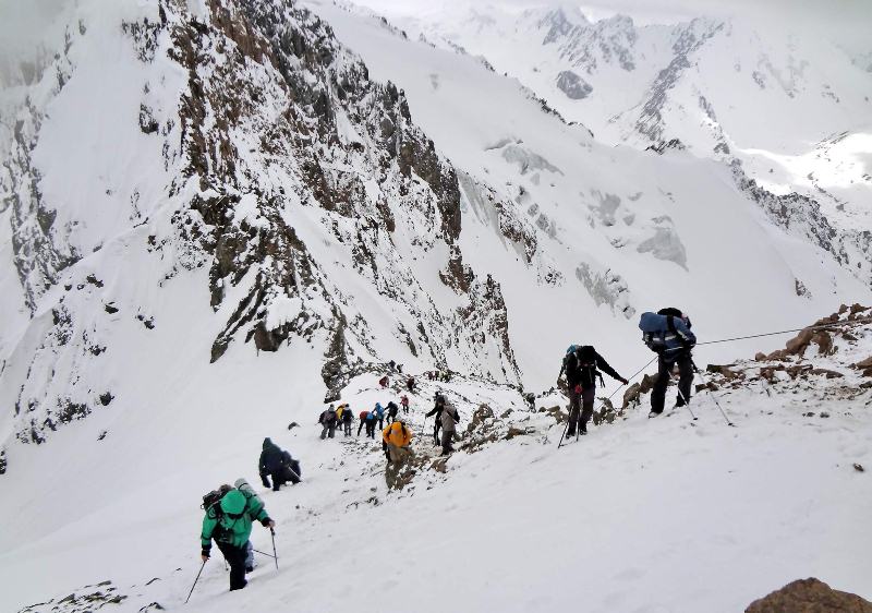 Climbing on peak of 28 heroes of Panfilov's.