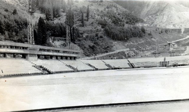 Medeu skating rink. 1970.