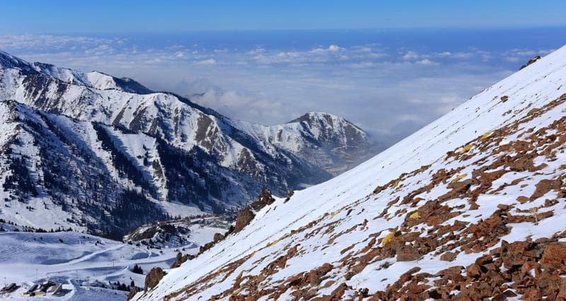 Vicinities of the Big Talgar pass in mountains Zailiysky Ala-Tau.