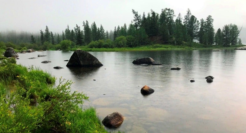 The Bukhtarminskoe lake and his environs.