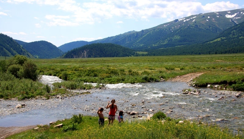 Environs in valley Monomakha Shapka in West Altai Nature Reserve.