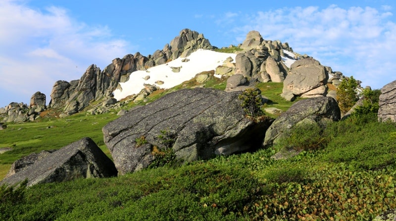 Environs in valley Monomakha Shapka in West Altai Nature Reserve.