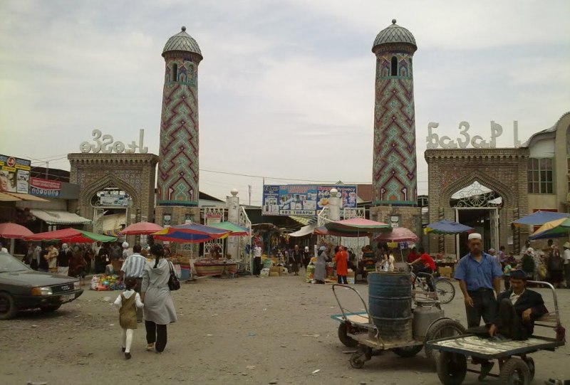 Market in the town.