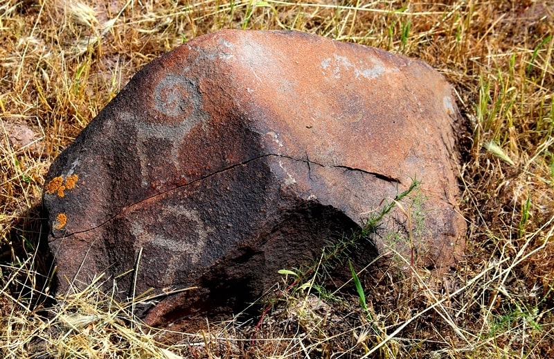 Petroglyphs in the neighborhood of the architectural and archaeological Burana Tower complex.