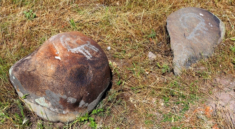 Petroglyphs in the neighborhood of the architectural and archaeological Burana Tower complex.