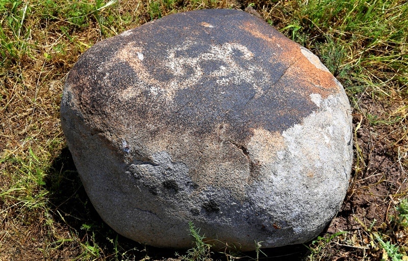 Petroglyphs in the neighborhood of the architectural and archaeological Burana Tower complex.