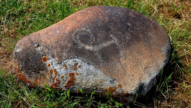 Petroglyphs in the neighborhood of the architectural and archaeological Burana Tower complex.