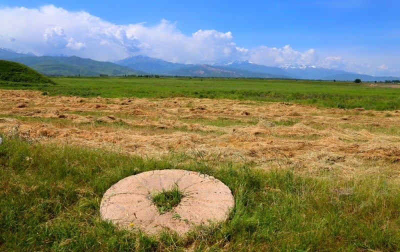 The stone instruments of labor found in vicinities of the Tower Burana complex.