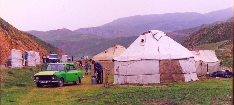 Yurts on pass Dolon.