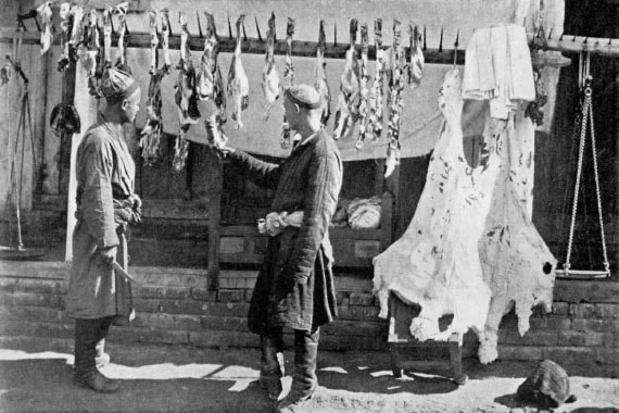 Мясная лавка. Ферганская обл., начало 1900-х.