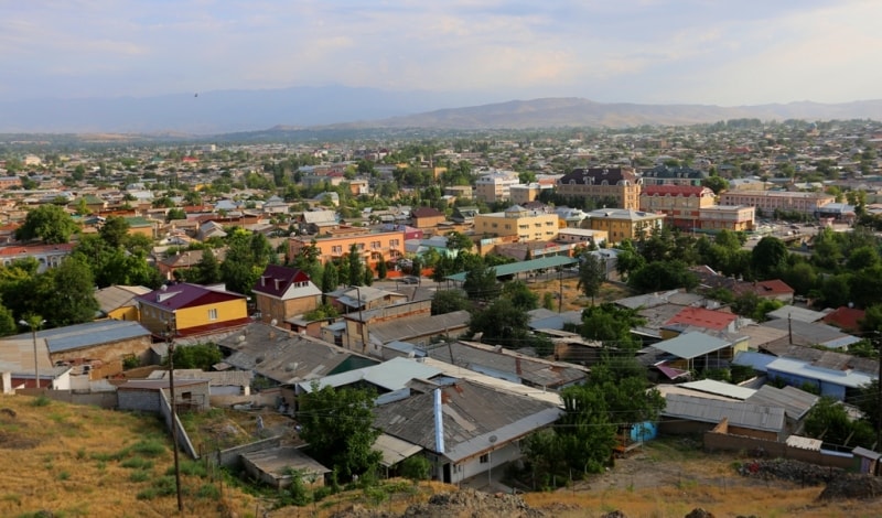 Kind on the city of Istaravshan from mountain Mug-teppa.