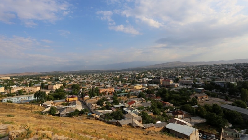 Kind on the city of Istaravshan from mountain Mug-teppa.