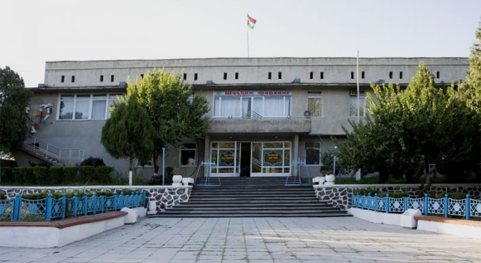 Building of the cultural center in a Kairakkum.