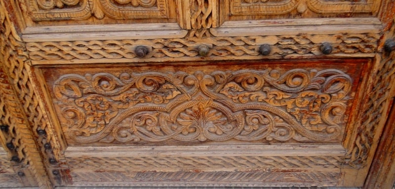 Entrance door in Makhdumi Azam the mausoleum.