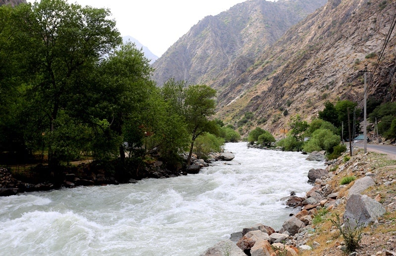 Natural environs of the Pamir mountains.